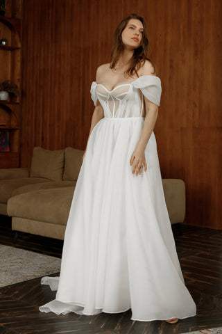 Plus Size Organza Wedding Dress Asa - Olivia Bottega