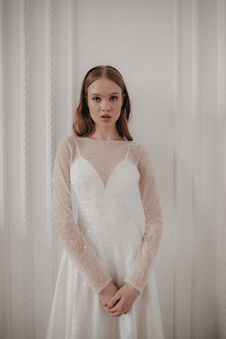 Light ivory Sparkly Wedding Dress Feilin - Olivia Bottega