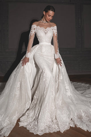 Lace Shimmery Wedding Dress Ornella 2 in 1 - Olivia Bottega