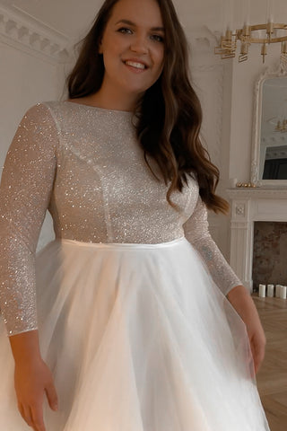 Plus Size Wedding Dress Missuri with Long Sleeves - Olivia Bottega