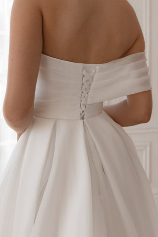 Organza Wedding Dress Enola with Leg Slit - Olivia Bottega