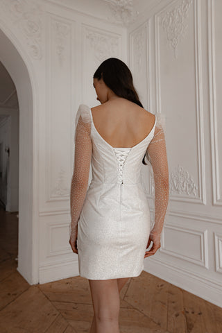 Wedding Dress Calista with Detachable Sleeves - Olivia Bottega