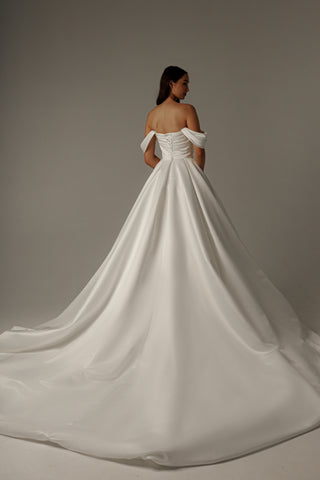 Satin Wedding Dress Dorothy with Balloon Skirt - Olivia Bottega