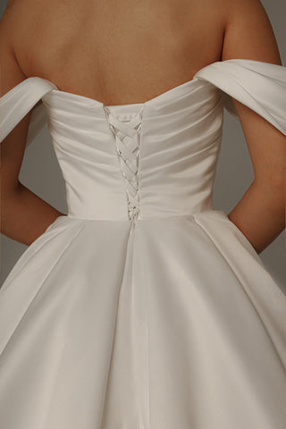 Satin Wedding Dress Dorothy with Balloon Skirt - Olivia Bottega