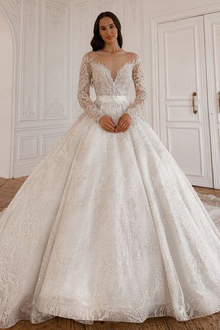 2 in 1 Wedding Dress Sabrina With Detachable Skirt Meryem - Olivia Bottega