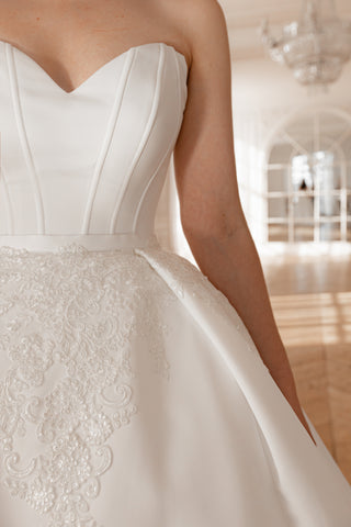 2 in 1  Wedding Dress Steltella with The Detachable Skirt - Olivia Bottega