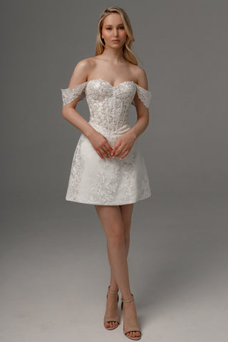 2 in 1 Wedding Dress Mitsis With Detachable Protea Skirt - Olivia Bottega