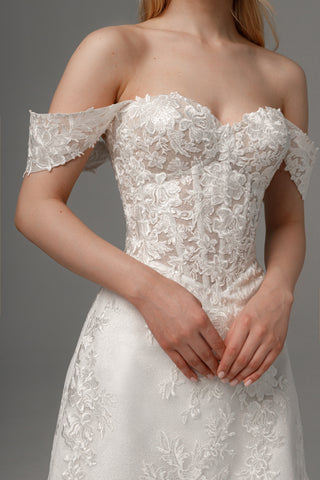 Short Lace Wedding Dress Mitsis - Olivia Bottega