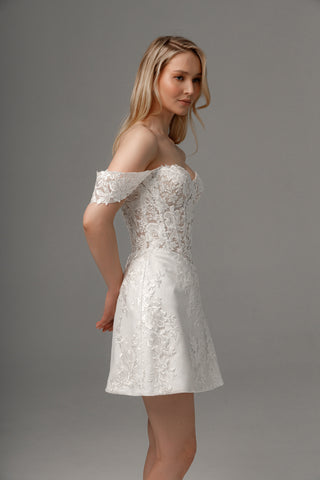 Short Lace Wedding Dress Mitsis - Olivia Bottega