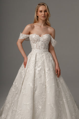 2 in 1 Wedding Dress Mitsis With Detachable Airis Skirt - Olivia Bottega