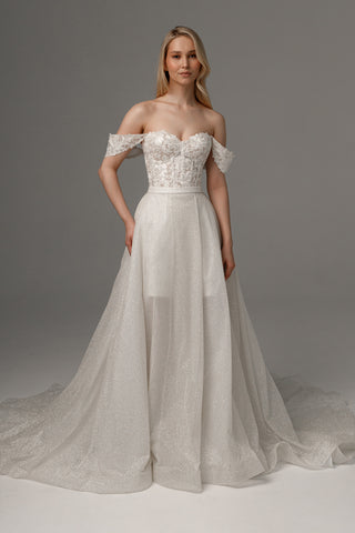 2 in 1 Wedding Dress Mitsis With Detachable Calista Skirt - Olivia Bottega