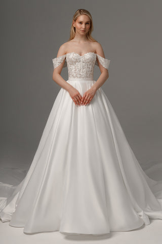 2 in 1 Wedding Dress Mitsis With Detachable Protea Skirt - Olivia Bottega