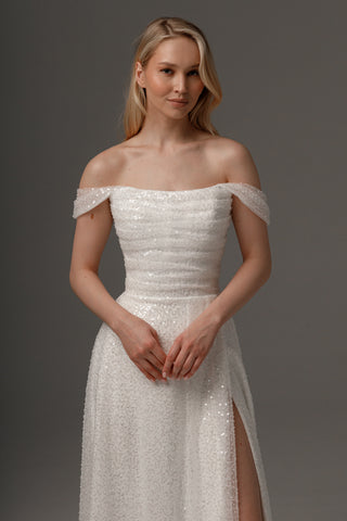 2 in 1 Wedding Dress Elu With Detachable Protea Skirt - Olivia Bottega