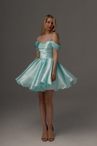 Aquamarine Wedding & Evening Dress Fiorelia With Detachable Straps - Olivia Bottega