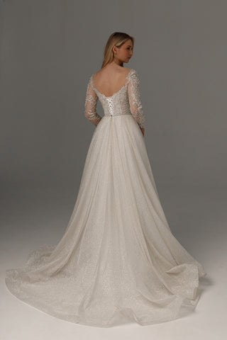 2 in 1 Wedding Dress Sabrina With Detachable Skirt Meryem - Olivia Bottega