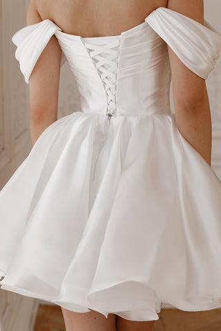 Short Wedding Dress Fiorelia with Detachable Straps - Olivia Bottega