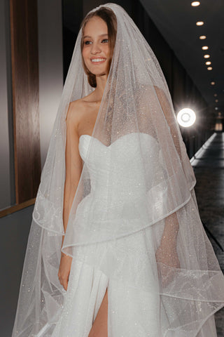 Two-Tier Sparkle Veil Over Ice - Olivia Bottega