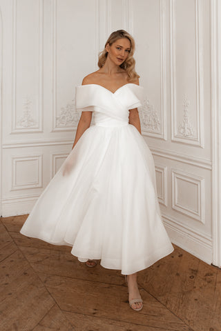 Organza Midi Wedding Dress Hellebore