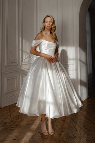 Organza Tea Length Wedding Dress Alraune