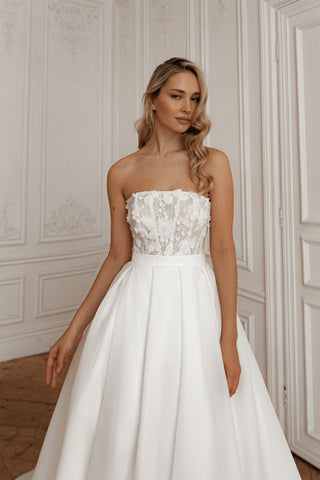 2 in 1 Short Wedding Dress Twilight Muse with Detachable Audrey Skirt