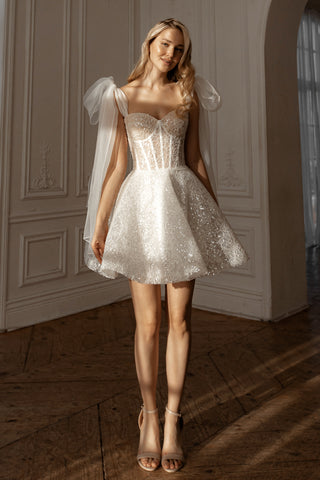 Short Wedding Dress Shiori with Detachable Straps