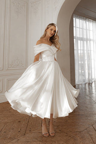 Organza Tea Length Wedding Dress Beatrice