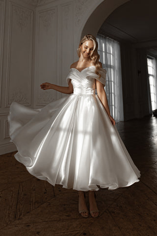 Organza Tea Length Wedding Dress Beatrice