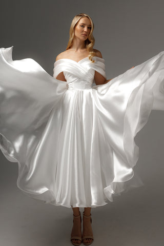 Organza Tea Length Wedding Dress Beatrice