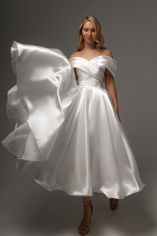 Organza Tea Length Wedding Dress Beatrice