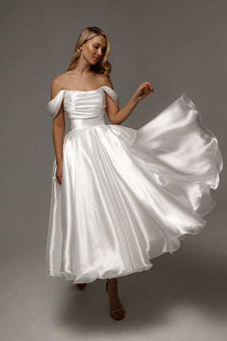 Organza Tea Length Wedding Dress Alraune