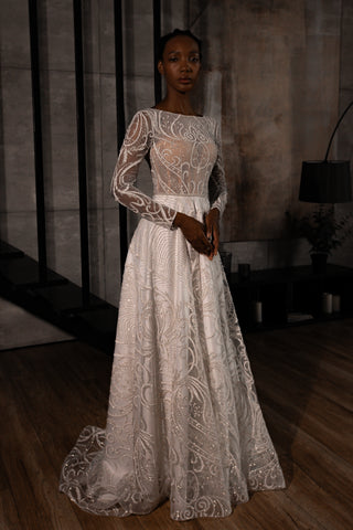 Lace A-line Wedding Dress Toba - Olivia Bottega