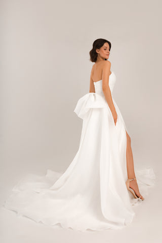 Extra Convertible Wedding Dress Audrey Mini (Basic mini dress + bolero + skirt + bow) - Olivia Bottega