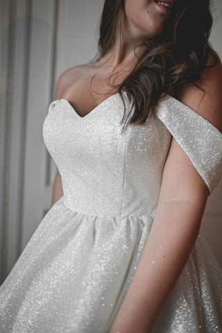 Plus Size Short Sparkly Wedding Dress Milana - Olivia Bottega