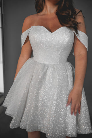 Plus Size Short Sparkly Wedding Dress Milana - Olivia Bottega