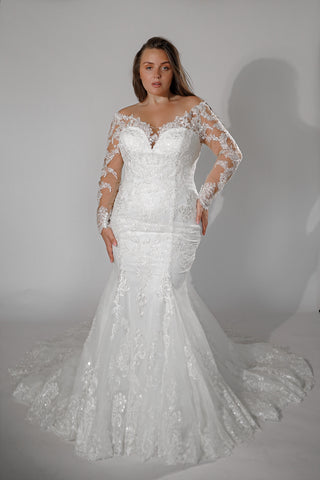 2 in 1 Wedding Dress OB7962 with Detachable Skirt - Olivia Bottega