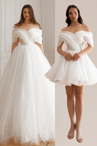 2 in 1 Wedding Dress Inali with Detachable Romanica Skirt - Olivia Bottega