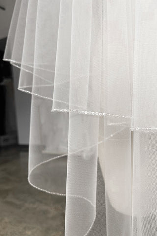 Wedding veil OB H15 with sequins edge - Olivia Bottega