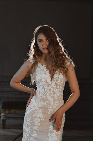 Nude Lace Mermaid Wedding Dress Airis - Olivia Bottega