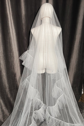 Two-Tier Wedding Veil with Ruffles - Olivia Bottega