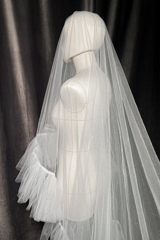 Two-Tier Wedding Veil with Ruffles - Olivia Bottega