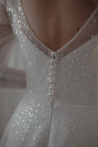 Light ivory Sparkly Wedding Dress Feilin - Olivia Bottega