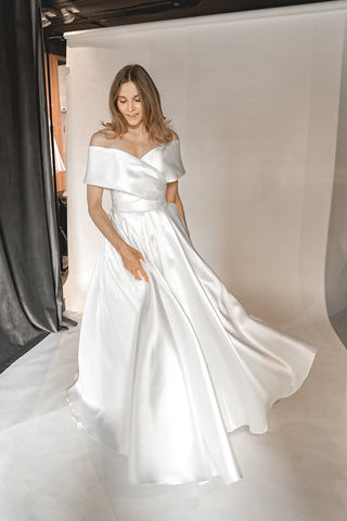 Satin Wedding Dress Cameron - Olivia Bottega