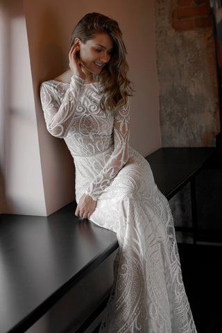 Lace A-line Wedding Dress Toba - Olivia Bottega