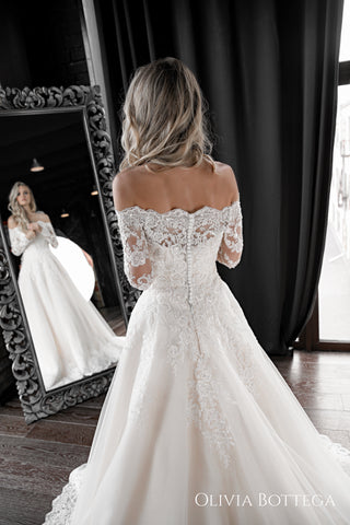 Off-the-Shoulder A-line Wedding Dress Olivia - Olivia Bottega