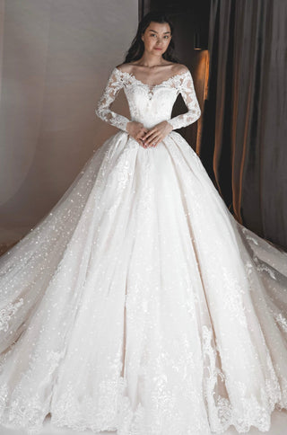 2 in 1 Lace Wedding Dress OB7962 with Detachable Skirt - Olivia Bottega