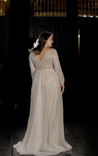 Plus Size Sequin Wedding Dress Feilin - Olivia Bottega