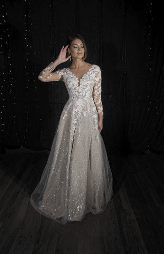 Lace Wedding Dress Enn with Long Sleeves - Olivia Bottega