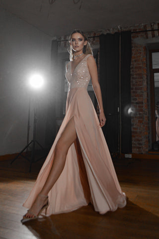 Evening Dress Jenni with Slit - Olivia Bottega