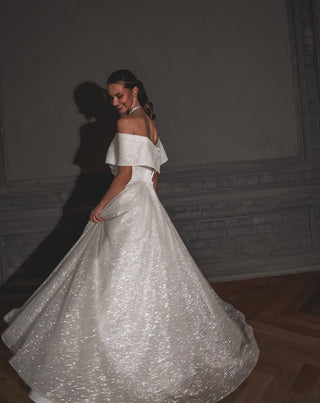 Shimmering Off-the-Shoulder Wedding Dress Melanie - Olivia Bottega