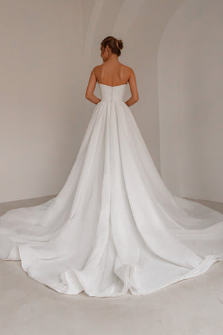 Sparkle Sleeveless Wedding Dress Mirrorball with Detachable Bow - Olivia Bottega